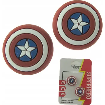 Gamepad Silikonové návleky / krytky na páčky ovladače PS4 PS5 XBOX - CAPITAN AMERICA MARVEL - 2 ks
