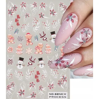 samolepka Samolepky na nehty sněhové vločky Sobové R150