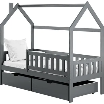 Postel Legno Dětská postel ve tvaru domku Natka grafit Rozměr (cm): 90x200