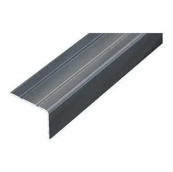 Stavební profil ACARA PRAHA s.r.o. AC AP5 schodová lišta samolep. B, hliník komaxit antracit, v: 20 mm, š: 25 mm, d: 2,7 m