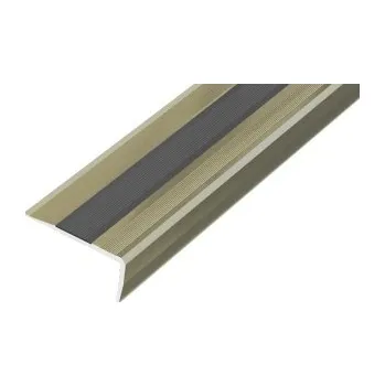 ukončovací lišta ACARA PRAHA s.r.o. AC AP12/1 schod. lišta samolep., hl. elox titan, guma černá, v: 18 mm, š: 38 mm, d: 2,7 m