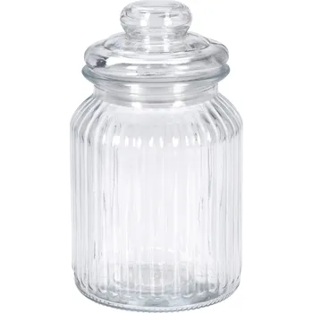 Keramický dřez EH Excellent Houseware Žebrovaná dóza s těsným víkem, 750 ml