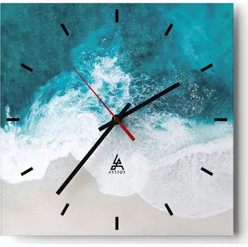 Hodiny Nástěnné hodiny do kuchyně 30x30 Krajina Stylové hodiny na skle Loft Tiché