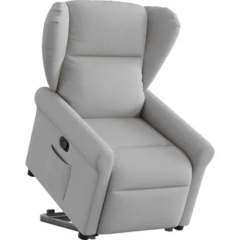 Křeslo vidaXL Zvedací polohovací křeslo textil [3303378] Barva: Obláčkově šedá