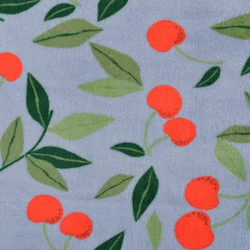 Strima Double fleece s třešněmi - modrá