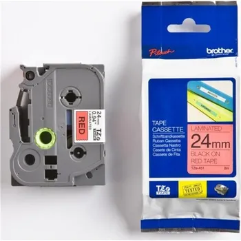 Pásek do tiskárny Páska Brother TZE-451, 24 mm, červená-černý text