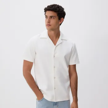 Pánská košile Reserved - Strukturální košile regular fit - krémová - 269EF-01X - 269EF-01X-XXL