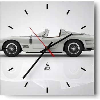Hodiny Nástěnné hodiny do kuchyně 30x30 - Motorismus - Stylové hodiny na skle - Loft - Tiché