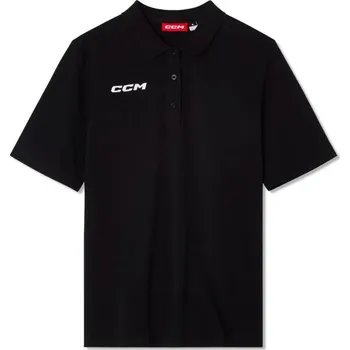 Triko CCM Team Short Sleeve Polo SR, černá, Senior, L CCM