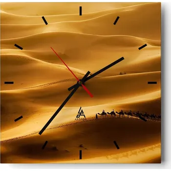 Hodiny Nástěnné hodiny do kuchyně 30x30 Krajina Stylové hodiny na skle Loft Tiché