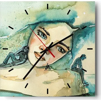 Hodiny Nástěnné hodiny do kuchyně 30x30 Abstrakce Stylové hodiny na skle Loft Tiché