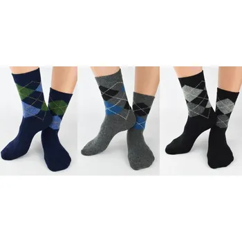 Pánské ponožky Pánské vlněné ponožky argyle vzory SW014, vel. 41-46 mix barev 41-46 Mix barev