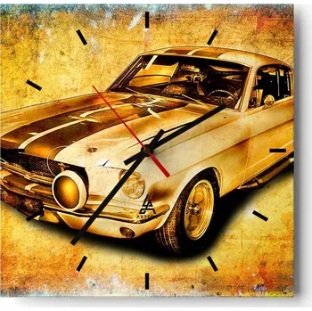 Hodiny Nástěnné hodiny do kuchyně 30x30 - Motorismus - Stylové hodiny na skle - Loft - Tiché