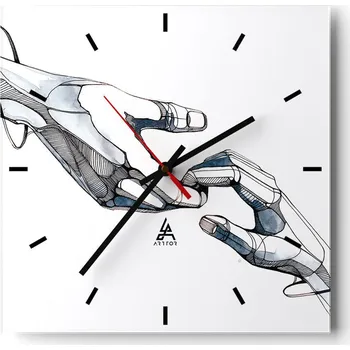 Hodiny Nástěnné hodiny do kuchyně 30x30 Abstrakce Stylové hodiny na skle Loft Tiché
