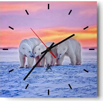 Hodiny Nástěnné hodiny do kuchyně 30x30 Zvířata Stylové hodiny na skle Loft Tiché