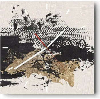 Hodiny Nástěnné hodiny do kuchyně 30x30 Umělecké Stylové hodiny na skle Loft Tiché