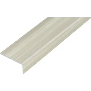 Stavební profil ACARA PRAHA s.r.o. AC AP5 schodová lišta samolep. B, hliník+fólie dub bělený, v: 10 mm, š: 25 mm, d: 2,7 m