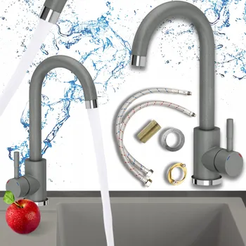 Vodovodní baterie Kuchyňská stojánková baterie Sink Quality KATIE šedá