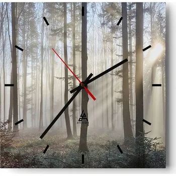 Hodiny Nástěnné hodiny do kuchyně 30x30 Krajina Stylové hodiny na skle Loft Tiché