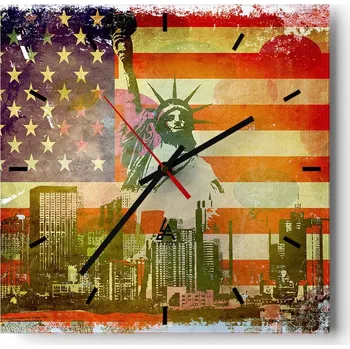 Hodiny Nástěnné hodiny do kuchyně 30x30 Jork Stylové hodiny na skle Loft Tiché