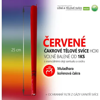 Svíčka Čakrová tělová svíce HOXI ČERVENÁ
