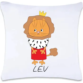 Dekorativní polštářek DOBRÝ TRIKO Polštář s potiskem 40 x 40 cm Zvěrokruh kočka Lev Oboustranný tisk: NE