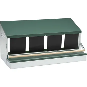 GAUN 10096 snáškové hnízdo pro slepice s bidlem a sběrným košíkem na vejce, čtyřmístné