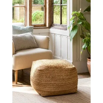 Taburet Puf z juty Boho Square Natural 50 cm
