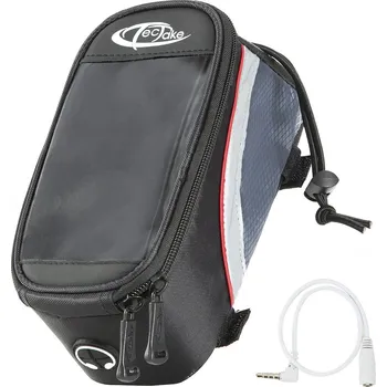 brašna na kolo TecTake GmbH 401608 držák na smartphone s brašnou na kolo - 20 x 9,5 x 10 cm,černá/šedá/červená