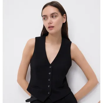 Reserved - Obleková vesta z viskózové směsi - černý - 7787B-99X - 7787B-99X-M