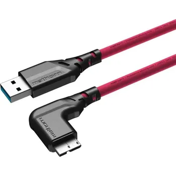 Kabel do PC Mathorn kabel USB-A na USB Micro B (zahnutý konektor) 2 m Magenta