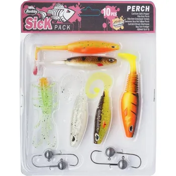 Rybářský háček 10ks - Gumová Nástraha Berkley Sick Pack Perch
