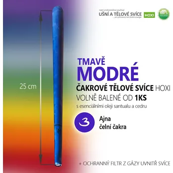 Svíčka Čakrová tělová svíce HOXI TMAVĚ MODRÁ