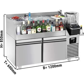 Příprava pizzy G.Gastro Commercial Cocktail Station PREMIUM – Front Storage & Sink – 1200×765 mm – -2 to +8 °C