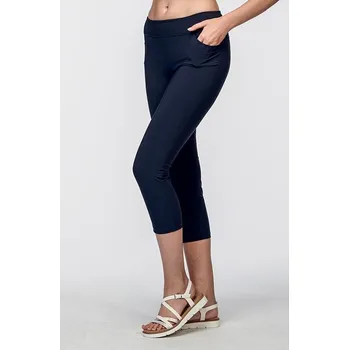 Dámské kalhoty Funkční tmavě modré dámské 3/4 kalhoty s kapsami 246 sil velikost M