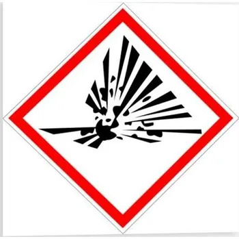 Značení Traiva s.r.o. VÝBUŠNÉ - Symbol CLP (GHS) 01 Verze: Samolepka 105 x 105 mm tl. 0.1 mm - Kód: 04540