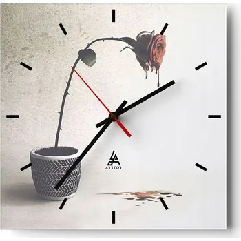 Hodiny Nástěnné hodiny do kuchyně 30x30 Abstrakce Stylové hodiny na skle Loft Tiché