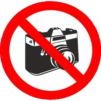 Traiva s.r.o. Zákaz fotografování - symbol Verze: Samolepka 92 x 92 mm tl. 0.1 mm - Kód: 10598