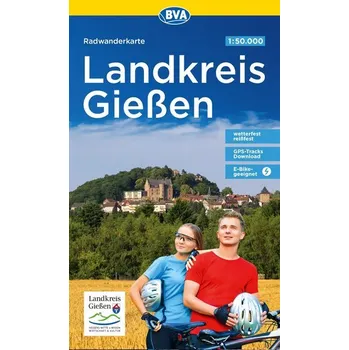 BVA Radwanderkarte Landkreis Gießen 1:50.000, reiß- und wetterfest, GPS-Tracks Download, E-Bike geeignet - BVA Bike Media GmbH