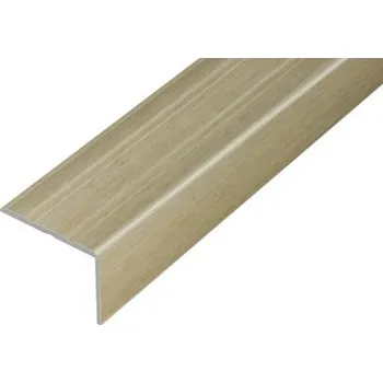 Stavební profil ACARA PRAHA s.r.o. AC AP5 schodová lišta samolep. B, hliník+fólie javor, v: 20 mm, š: 25 mm, d: 0,9 m