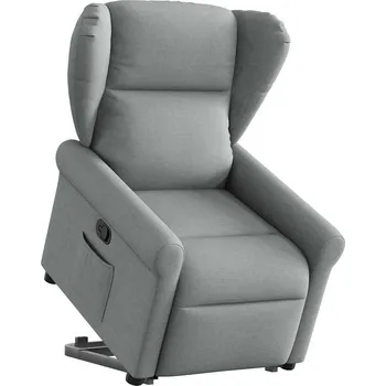 Křeslo vidaXL Zvedací polohovací křeslo textil [3303378] Barva: světle šedá