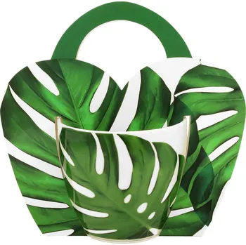 DUO Gifts DG - Porcelánový snídaňový hrnek MONSTERA v přebalu - 460 ml