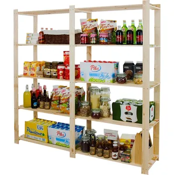 Dílenský regál Dřevěný skladový regál 170 x 170 x 28 cm, nosnost 40 kg na polici, EKO