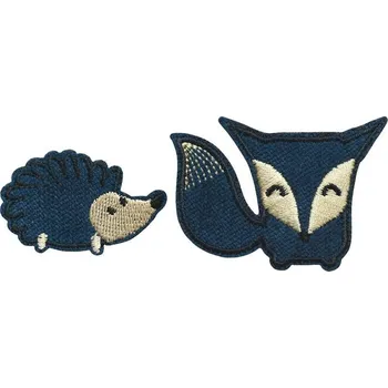 Nášivka PRYM Nášivka ježek a liška, samolepicí/nažehlovací, modrá
