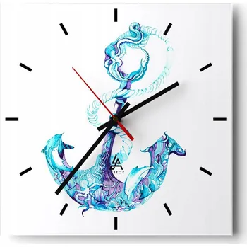 Hodiny Nástěnné hodiny do kuchyně 30x30 Abstrakce Stylové hodiny na skle Loft Tiché