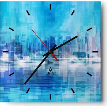 Hodiny Nástěnné hodiny do kuchyně 30x30 Abstrakce Stylové hodiny na skle Loft Tiché