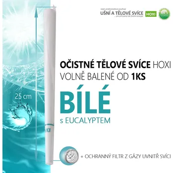 HOXI Očistné tělové svíce HOXI® BÍLÉ s Eucalyptem - volně balené