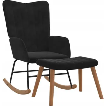 Křeslo Houpací křeslo s podnožkou černé 61x78x98cm