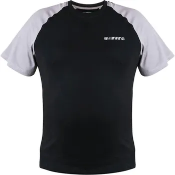 Rybářské oblečení Tričko Shimano Short Sleeve T-Shirt Black Velikost XXXL