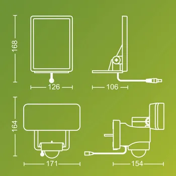 Venkovní osvětlení Philips LED venkovní bodové osvětlení Tylus, černé 5 000 K, senzor - Solární panel – šířka 16,8 cm, výška 12,6 cm, hloubka 10,6 cm černý LED 6 W celkem - Doprava zdarma